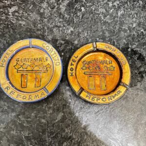 Hotel Cortijo Reforma Guatemala Ashtray Set of 2 Souvenir Handmade